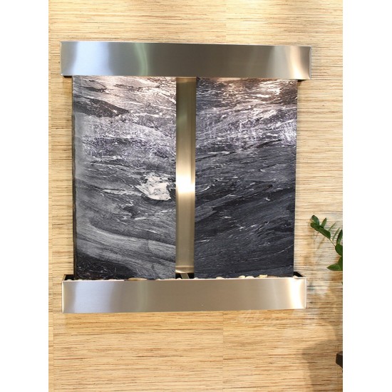 Aspen Falls-Square-Stainless Steel-Black Spider Marble