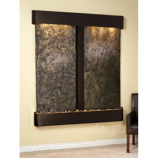 Cottonwood Falls-Round-Blackened Copper-Green Natural Slate