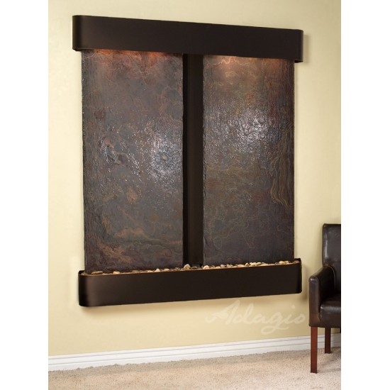 Cottonwood Falls-Round-Blackened Copper-Multi-Color Natural Slate