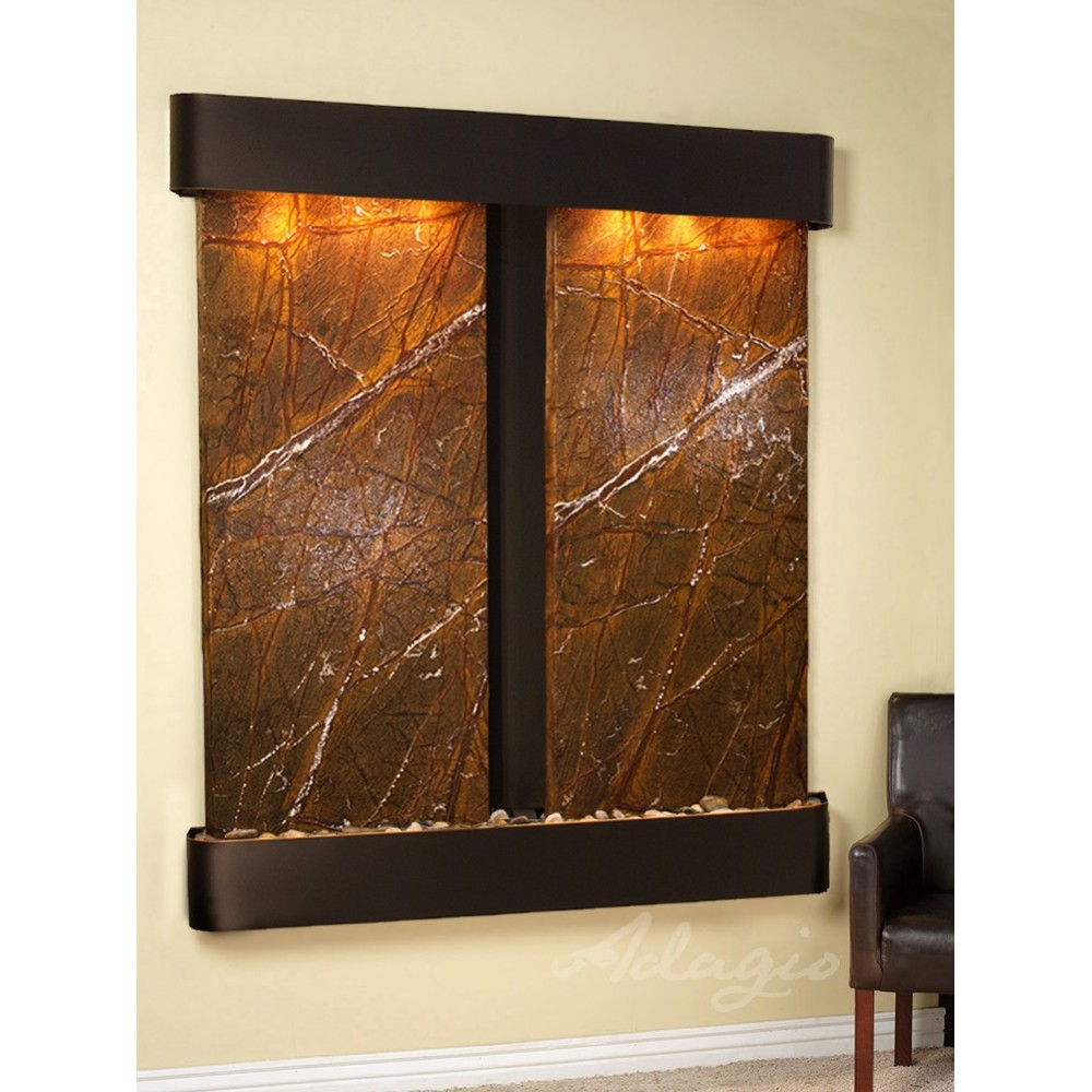 Cottonwood Falls-Round-Blackened Copper-Brown Marble