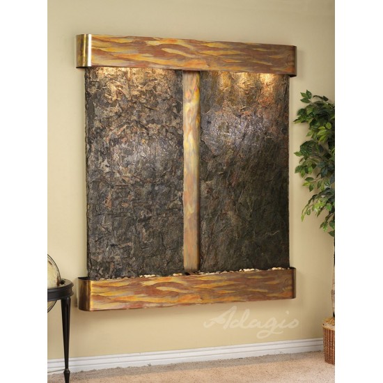 Cottonwood Falls-Round-Rustic Copper-Green Natural Slate