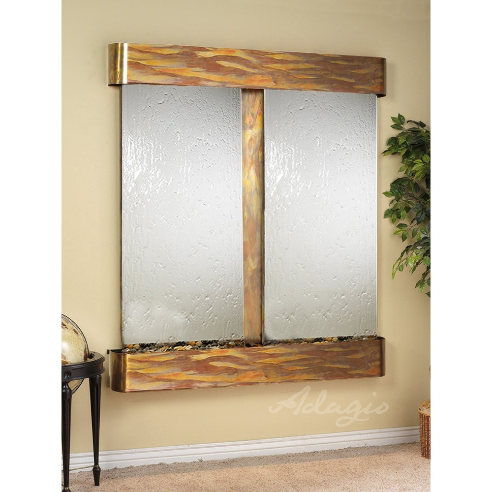 Cottonwood Falls-Round-Rustic Copper-Silver Mirror Cottonwood Falls-Round-Rustic Copper-Silver Mirror