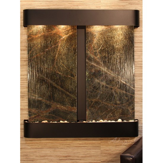 Aspen Falls-Round-Blackened Copper-Green Marble