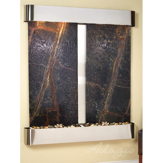 Cottonwood Falls-Round-Stainless Steel-Green Marble