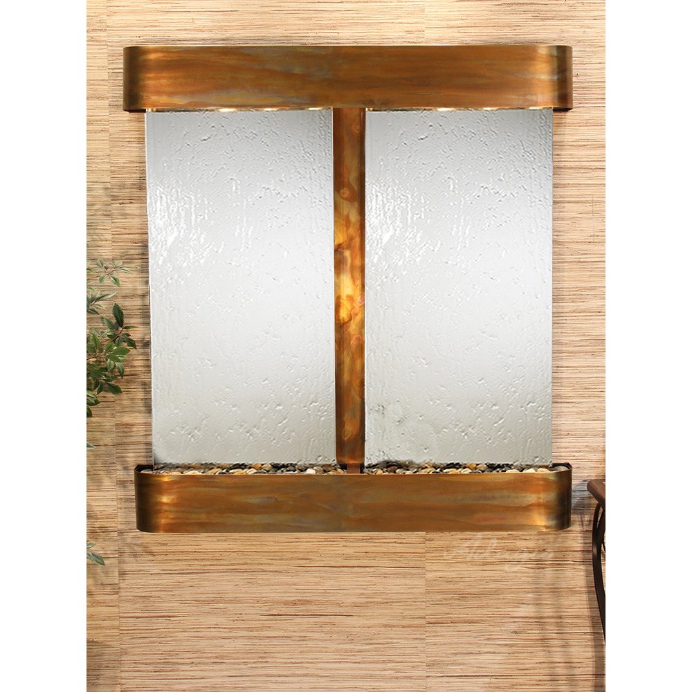 Aspen Falls-Round-Rustic Copper-Silver Mirror