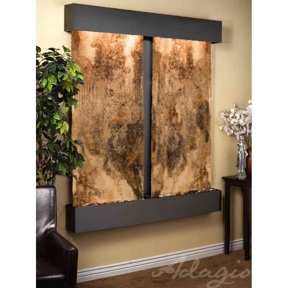 Cottonwood Falls-Square-Blackened copper-Magnifico Travertine