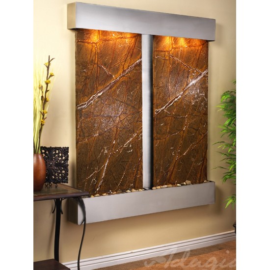 Cottonwood Falls-Square-Stainless Steel-Brown Marble