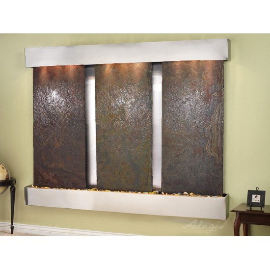 Deep Creek Falls-Square-Stainless Steel-Multi-Color Natural Slate