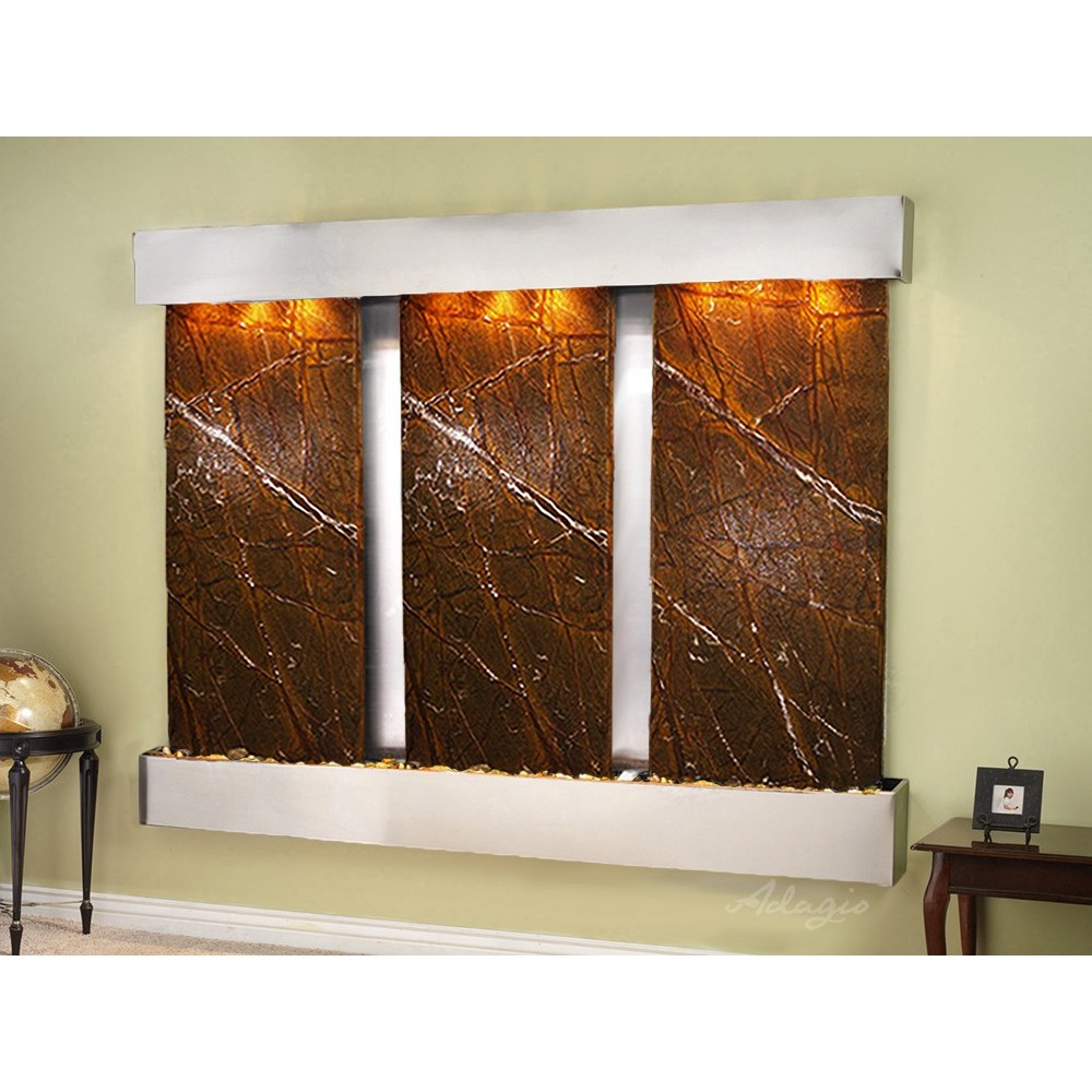 Deep Creek Falls-Square-Stainless Steel-Brown Marble