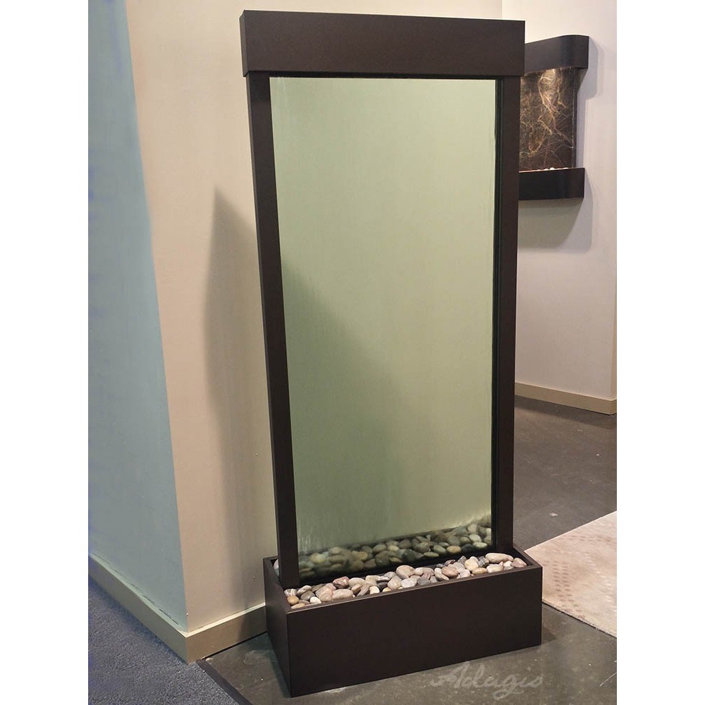 Harmony River-Center Mount -Antique Bronze-Green-Glass