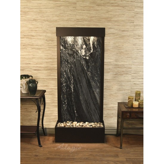 Harmony River -Flush Mount-Antique Bronze-Black-Marble