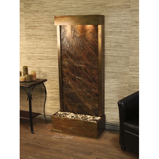 Harmony River -Flush Mount-Rustic Copper-Brown-Marble