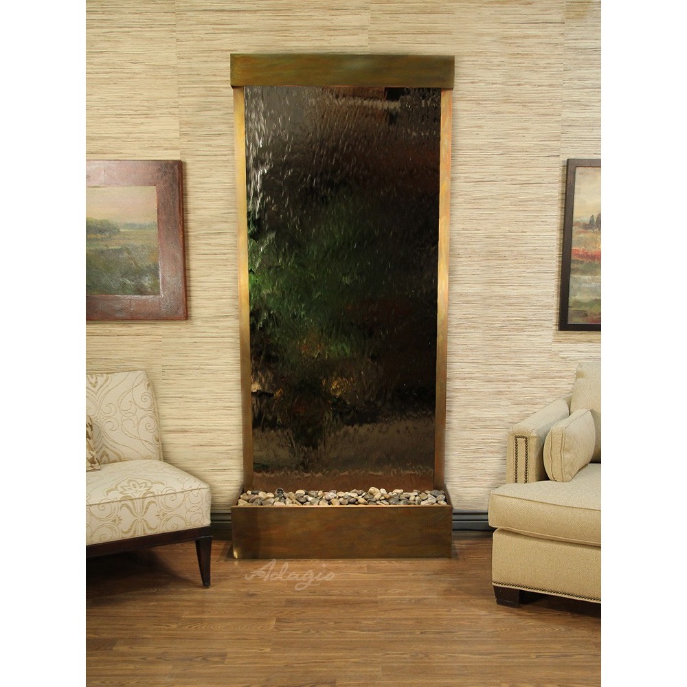 Tranquil River-Flush Mount-Rustic Copper-Silver-Mirror