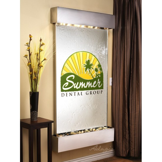 Summit Falls -Square-Stainless Steel-Silver-Mirror