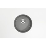 Sotto Round Dual Mount Fireclay 18.5 in. Single Bowl Bar Sink with Protective Bottom Grid and Strainer in Matte Gray