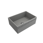 Vigneto Apron Front Fireclay 27 in. Single Bowl Kitchen Sink with Protective Bottom Grid and Strainer in Matte Gray