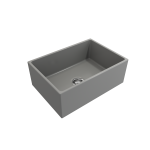 Contempo Apron Front Fireclay 27 in. Single Bowl Kitchen Sink with Protective Bottom Grid and Strainer in Matte Gray