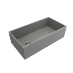 Contempo Apron Front Fireclay 36 in. Single Bowl Kitchen Sink with Protective Bottom Grid and Strainer in Matte Gray