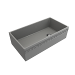 Vigneto Apron Front Fireclay 36 in. Single Bowl Kitchen Sink with Protective Bottom Grid and Strainer in Matte Gray