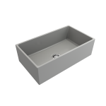 Contempo Apron Front Fireclay 33 in. Single Bowl Kitchen Sink with Protective Bottom Grid and Strainer in Matte Gray