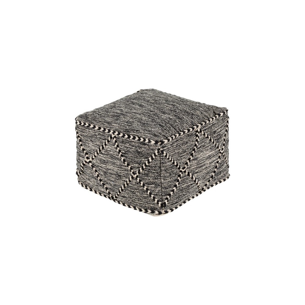 Surya Zanafi ZFPF-001 14"H x 20"W x 20"D Pouf Surya Zanafi ZFPF-001 14"H x 20"W x 20"D Pouf