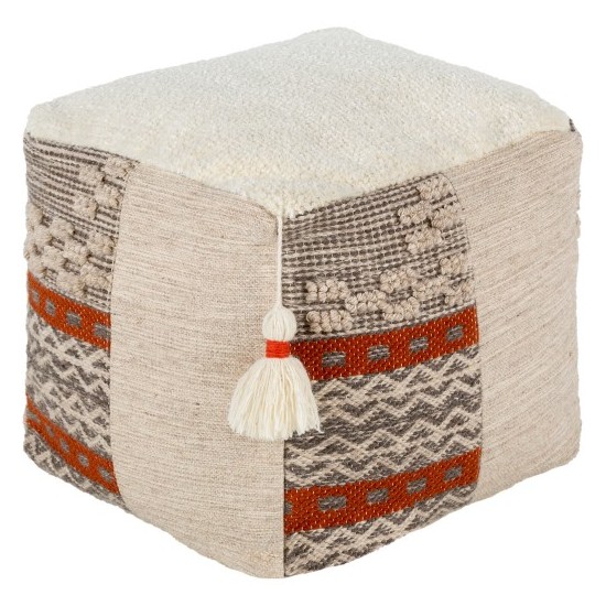 Surya Abina ABPF-001 18"H x 18"W x 18"D Pouf