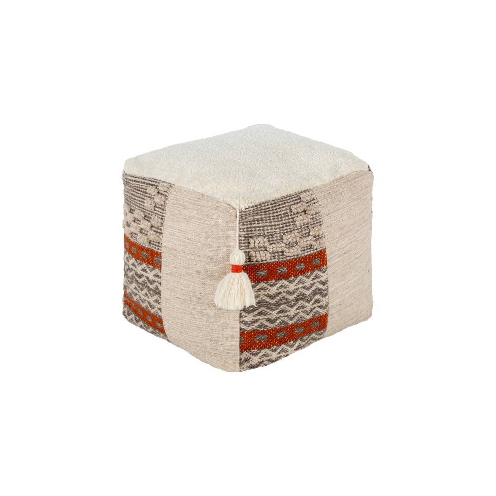 Surya Abina ABPF-001 18"H x 18"W x 18"D Pouf