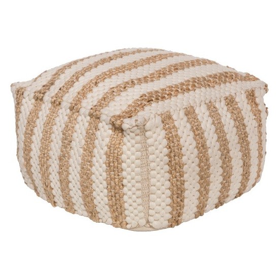 Surya Oak Cove OCPF-4001 12"H x 20"W x 20"D Pouf