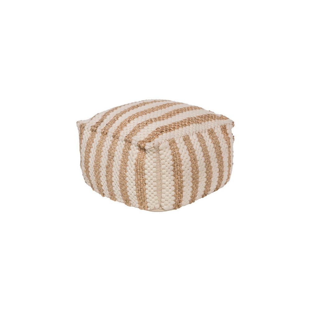 Surya Oak Cove OCPF-4001 12"H x 20"W x 20"D Pouf