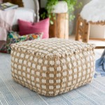 Surya Oak Cove OCPF-4002 12"H x 20"W x 20"D Pouf