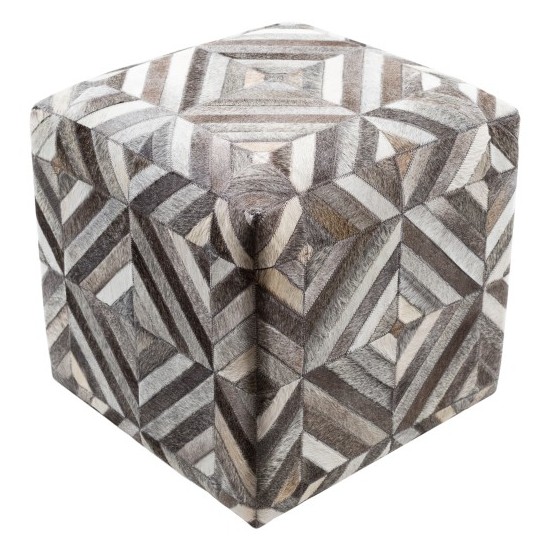Surya Lycaon LCPF-001 18"H x 18"W x 18"D Pouf