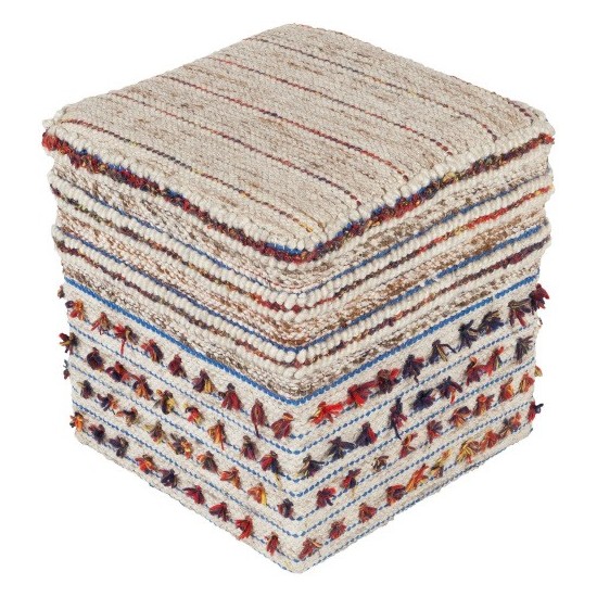 Surya Scotia SCPF-001 18"H x 18"W x 18"D Pouf