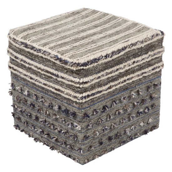 Surya Scotia SCPF-002 18"H x 18"W x 18"D Pouf