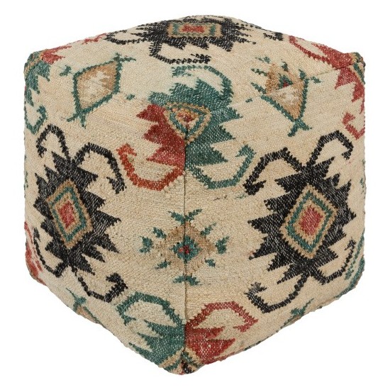 Surya Lenora LNPF-001 18"H x 18"W x 18"D Pouf