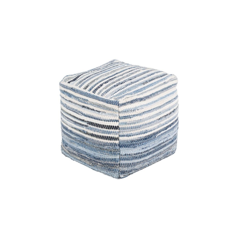 Surya Denim DNPF-001 16"H x 16"W x 16"D Pouf