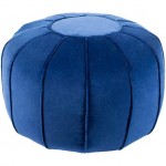 Surya Cotton Velvet CVPF-016 14"H x 20"W x 20"D Pouf