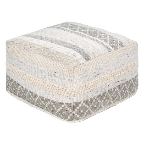 Surya Lorens LRPF-003 13"H x 24"W x 24"D Pouf