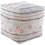 Surya Zoya ZYPF-001 18"H x 18"W x 18"D Pouf