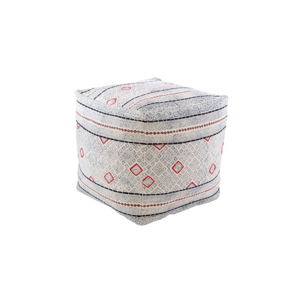 Surya Zoya ZYPF-001 18"H x 18"W x 18"D Pouf