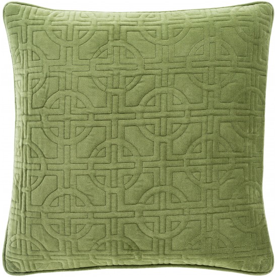 Surya Quilted Cotton Velvet QCV-002 18" x 18" Pillow Cover