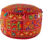 Surya Krishna KIPF-001 12"H x 22"W x 22"D Pouf