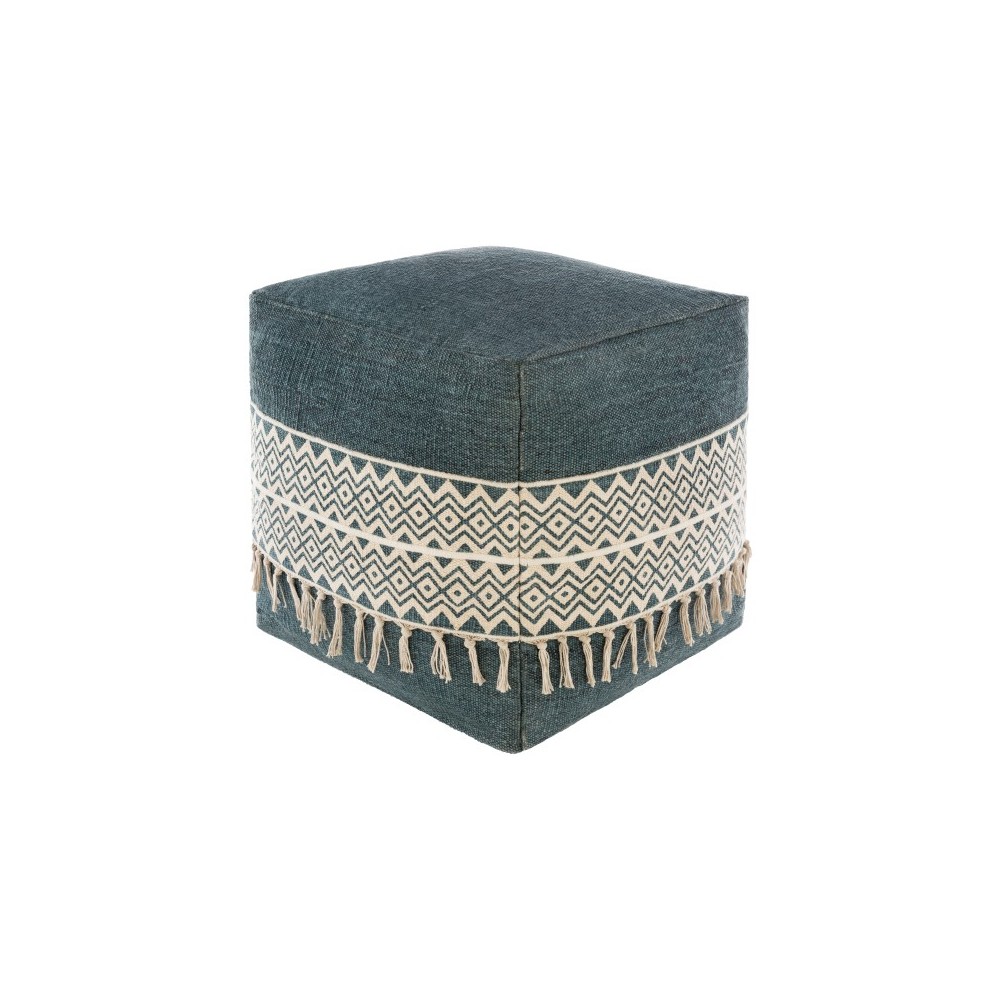 Surya Tanya TNPF-001 18"H x 18"W x 18"D Pouf Surya Tanya TNPF-001 18"H x 18"W x 18"D Pouf