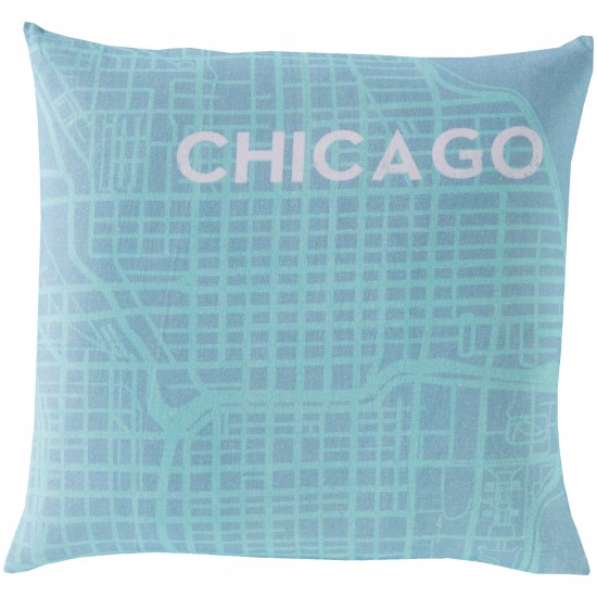 Surya City Maps SY-015 18" x 18" Pillow Cover