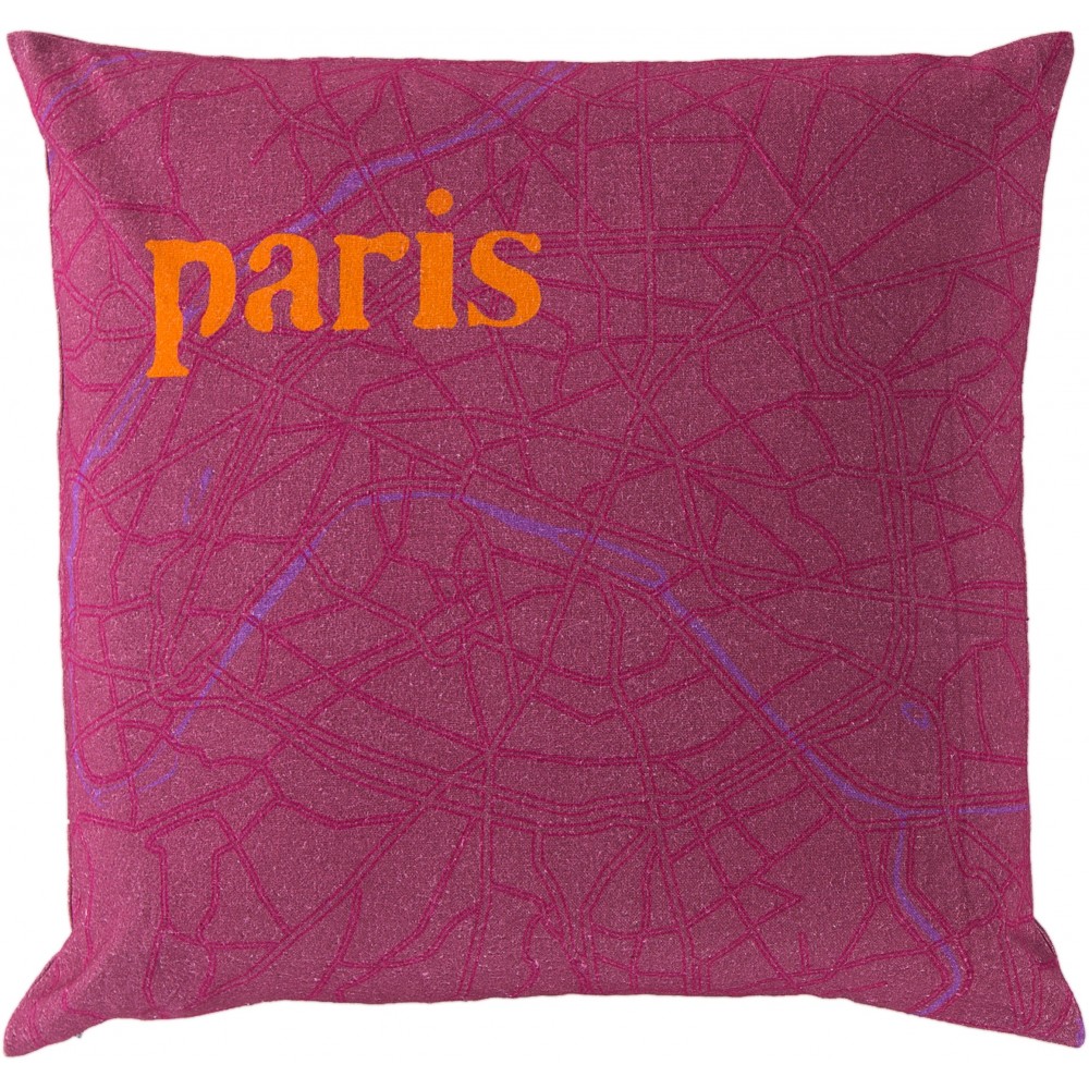 Surya City Maps SY-017 22" x 22" Pillow Cover Surya City Maps SY-017 22" x 22" Pillow Cover