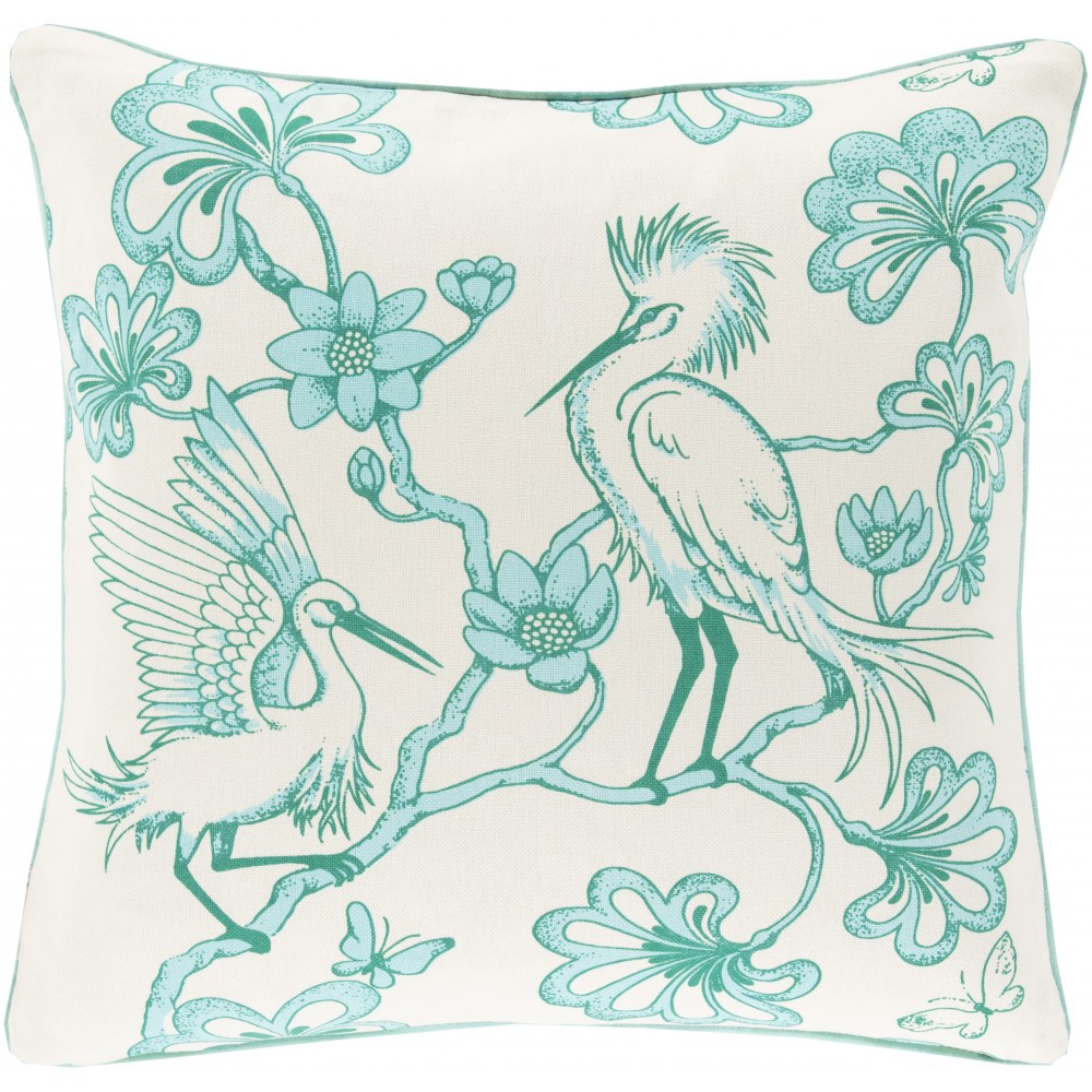 Surya Egrets FBE-001 20" x 20" Pillow Cover