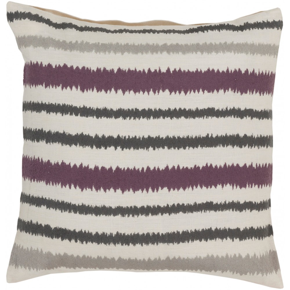 Surya Ikat Stripe AR-105 18" x 18" Pillow Cover Surya Ikat Stripe AR-105 18" x 18" Pillow Cover