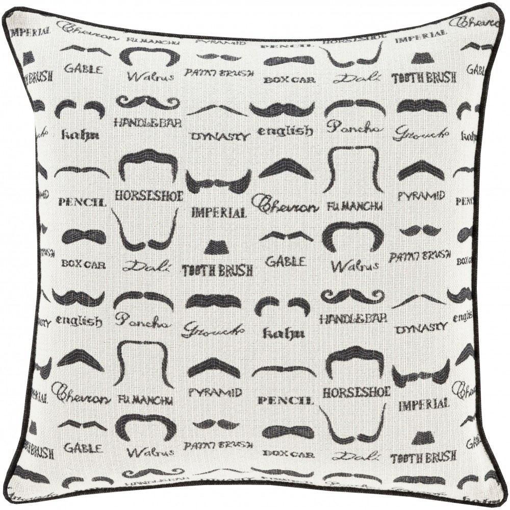 Surya Wax that Stache WTS-001 20" x 20" Pillow Cover