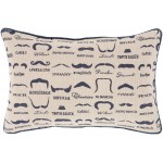 Surya Wax that Stache WTS-004 13" x 19" Pillow Cover