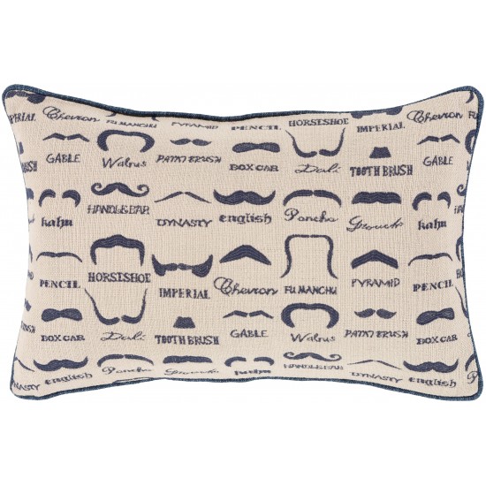 Surya Wax that Stache WTS-004 13" x 19" Pillow Cover