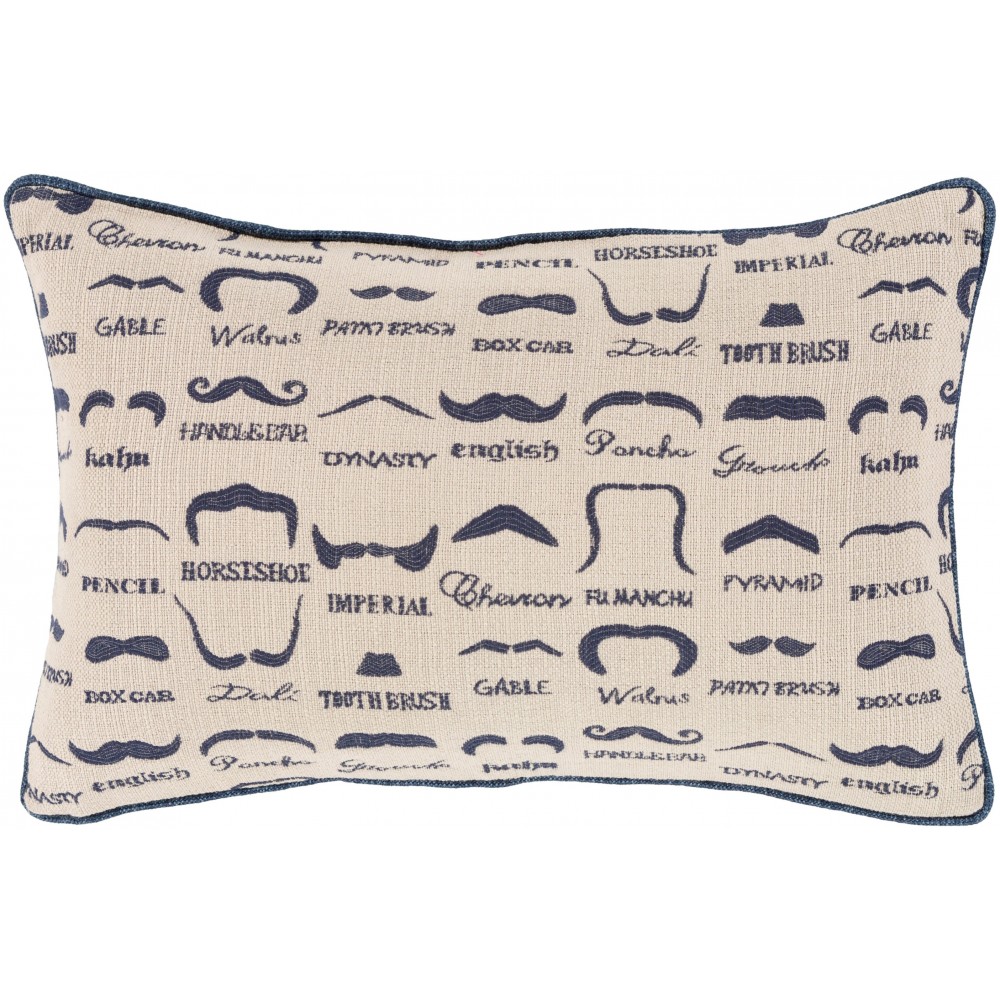 Surya Wax that Stache WTS-004 13" x 19" Pillow Cover